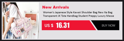 Y2K Korean Kawaii Cat Ita Bag — Cute PU Transparent Shoulder & Crossbody Bag for Girls, Harajuku Style Backpack