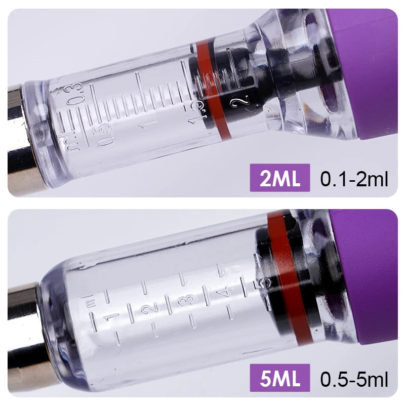 2ml/5ml Veterinary Animal Syringe - Continuous Injector with 10 Needles for Cats, Chickens, Sheep, Farm Use