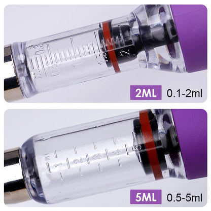 2ml/5ml Veterinary Animal Syringe - Continuous Injector with 10 Needles for Cats, Chickens, Sheep, Farm Use