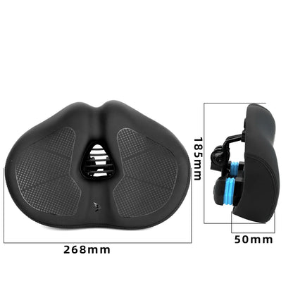 Bike Seat Cushion - Wide Padded Bicycle Saddle Cover for Men & Women, Compatible with City, Electric, Stationary & Peloton Bikes