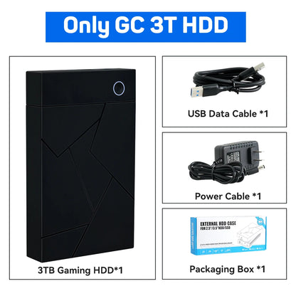 3TB Portable Gaming HDD – 17,300+ AAA/3D/Retro Games for PS4/PS3/PS2/Switch/Wii with LaunchBox/Retrobat/Playnite