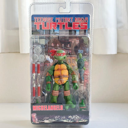 Four New NECA Anime Action Figures – Leonardo Teenage Mutant Ninja Turtles Pizza Club Model Figurines for Toys & Shelf Display