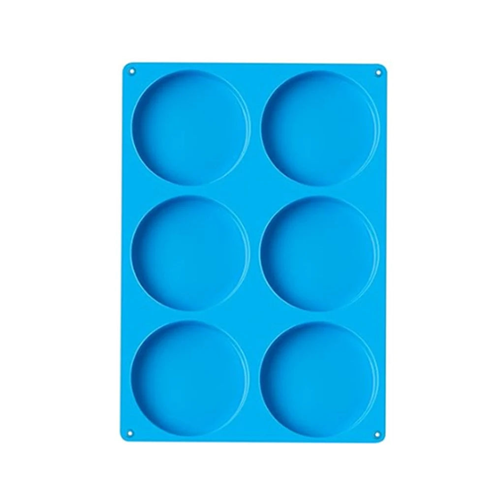 6-Hole Round Silicone Baking Mold – Cake, Jelly, Pudding, Soap & Ice Making Tool for Pastry, Bread & Dessert Decoration