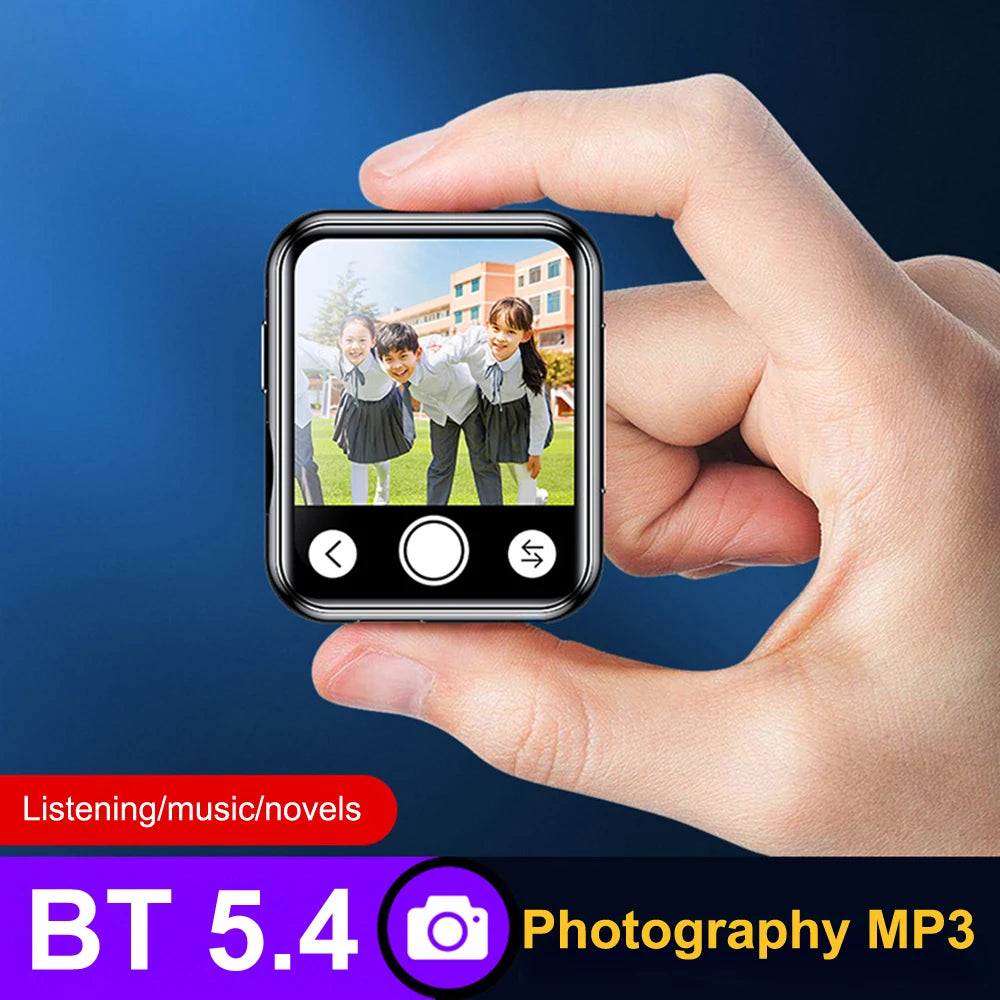 MP3 Music Player with Bluetooth 5.4 - HiFi MP4 Walkman, Full Touch Screen, Built-in Speaker, Recorder, Camera, FM & E-book