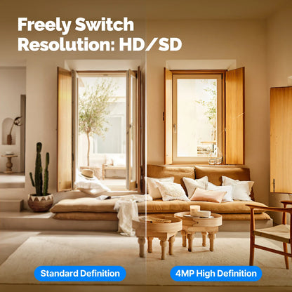 MOESTuya 4MP HD WiFi Indoor Pan & Tilt Smart Security Camera – Motion & Sound Detection, Infrared Night Vision, Panoramic Patrol Monitor