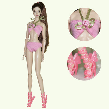 30cm Doll Clothes Set – Long Sleeve Shirt & Foot Covers for 1/6 OB/ST/FR/BB Dolls