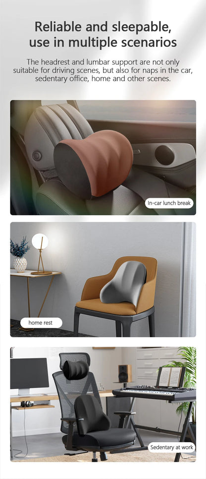 Electric Car Lumbar & Neck Massage Pillow | Single Headrest Vibration Cushion for Seat Support
