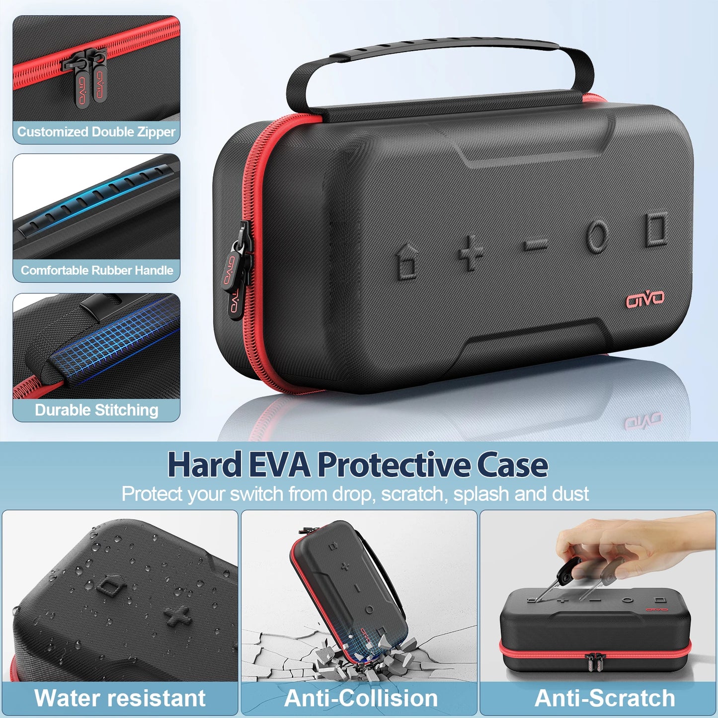 OIVO Large Storage Bag for Nintendo Switch — Portable Waterproof & Anti-Scratch Carrying Case for Switch OLED