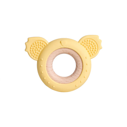TYRY.HU Silicone Baby Teether - Cartoon Frog & Deer Teething Necklace Pendant for Infant Gum Relief Gift