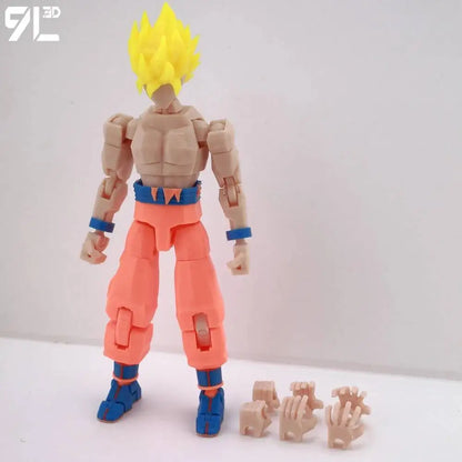 9L3D Articulated Lucky13 & Dummy13 Action Figure - Dragon Ball Goku, Vegeta & Beerus Anime Collectible Toy for Boys