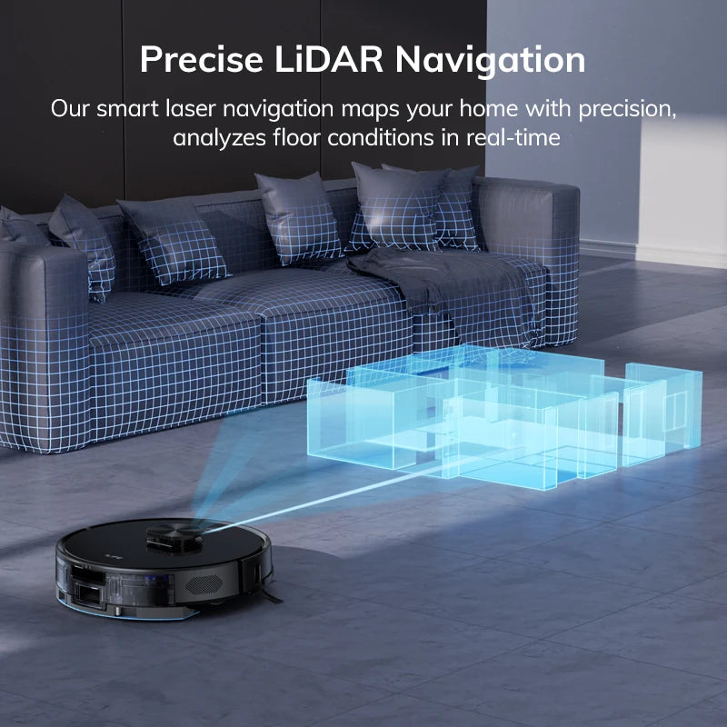ILIFE A20 Robot Vacuum and Mop Combo – LiDAR Navigation, 3000Pa Suction, Smart Mapping, App/Alexa Control, Ideal for Pet Hair