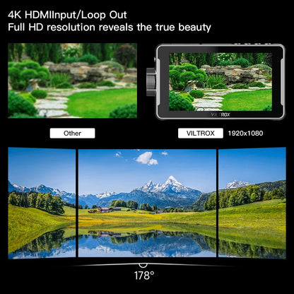 VILTROX DC-550 5.5” 4K HDMI Touch Screen Camera Monitor – 1920x1080 Full HD Studio Field Monitor with 3D LUT for Professional Video Shooting & Director Use