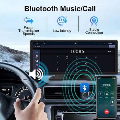 10.26” Car Mirror Multimedia Player – Wireless CarPlay & Android Auto Touch Screen with Bluetooth, AUX & USB Support