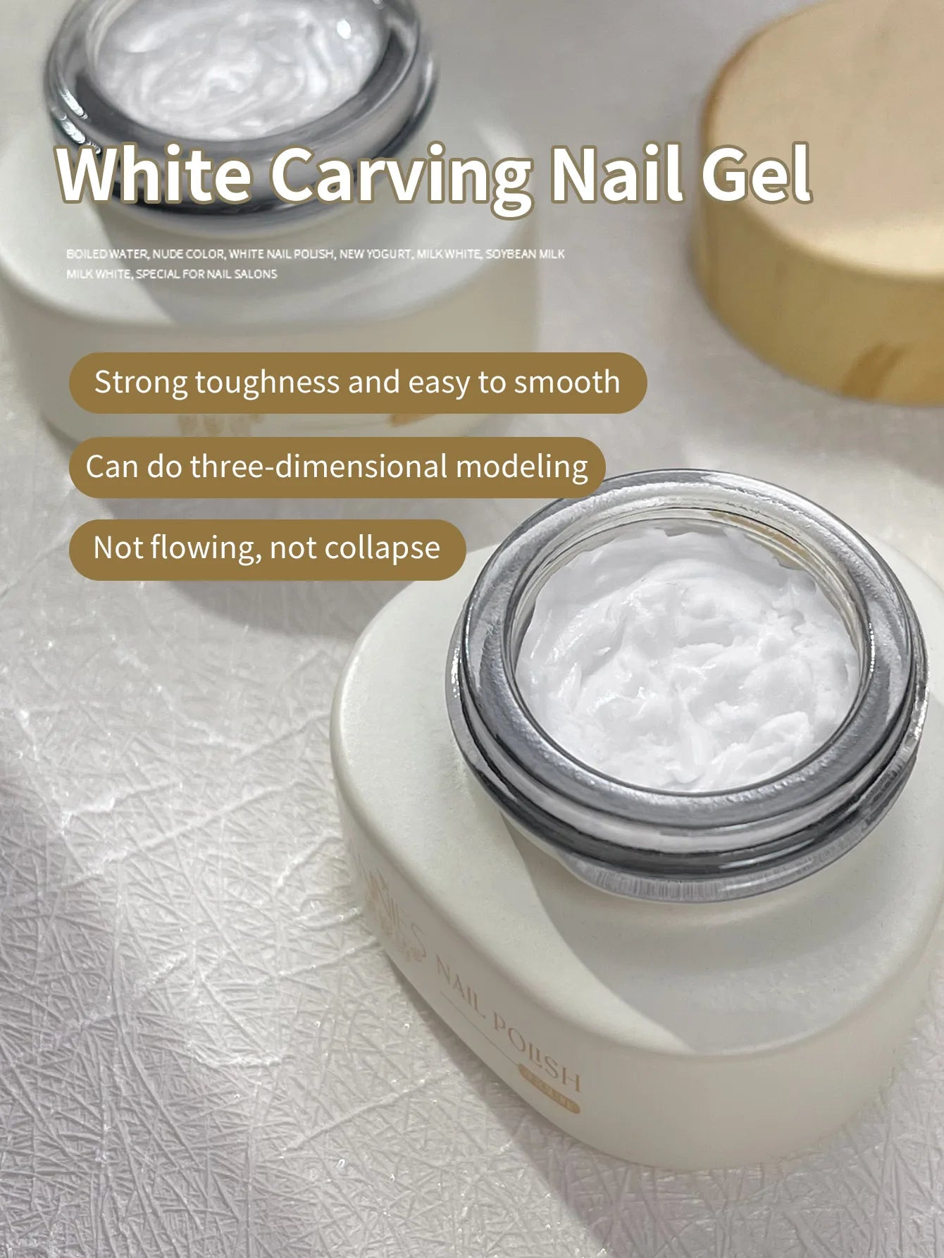 12ml Thick Light Carving Glue – Soft Candy Gel for Ice Flower Style, Non-Washable Armor Oil Glue for Nail Salon Use