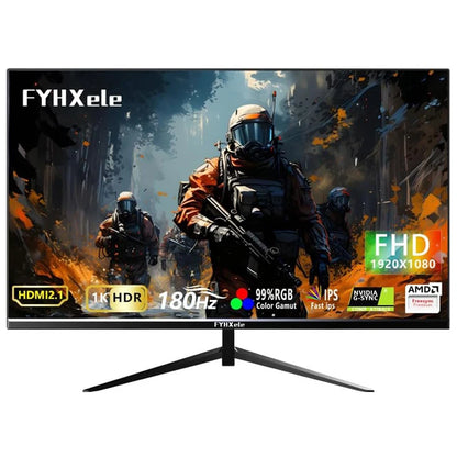 FYHXele 24" FHD Gaming Monitor – 180Hz, 1ms Response, Eye Care LCD, HDR, G-Sync Support, VESA Mount