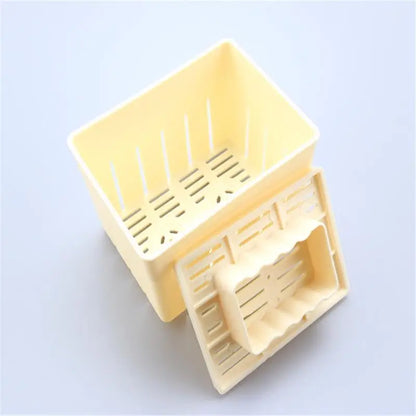 DIY Tofu Press Mould Set - Homemade Soybean Curd Making Kit with Cheese Cloth, Plastic Tofu Mold, Kitchen Cooking Tool