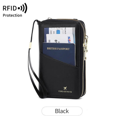 New Travel Passport Wallet – Fashionable Multi-Functional Double Zipper PU Leather Passport Cover with Clip