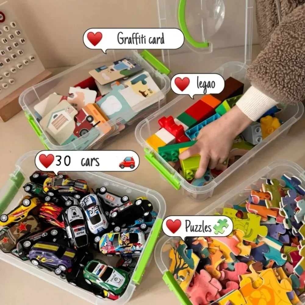 4-Layer Stackable Transparent Organizer Box – Multi-Tier Plastic Storage for Kids’ Toys, Makeup, Jewelry, School & Office Supplies