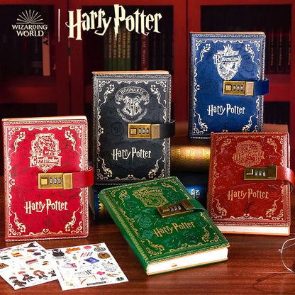 2024 New Harry Potter Four Academy Retro Notebook - A5 Cartoon Log Writing Book, Color Pages, Student & Birthday Gift