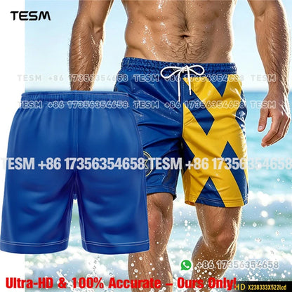 Men’s Lion Print Beach Shorts - Casual Summer Vacation & Sports Running Shorts