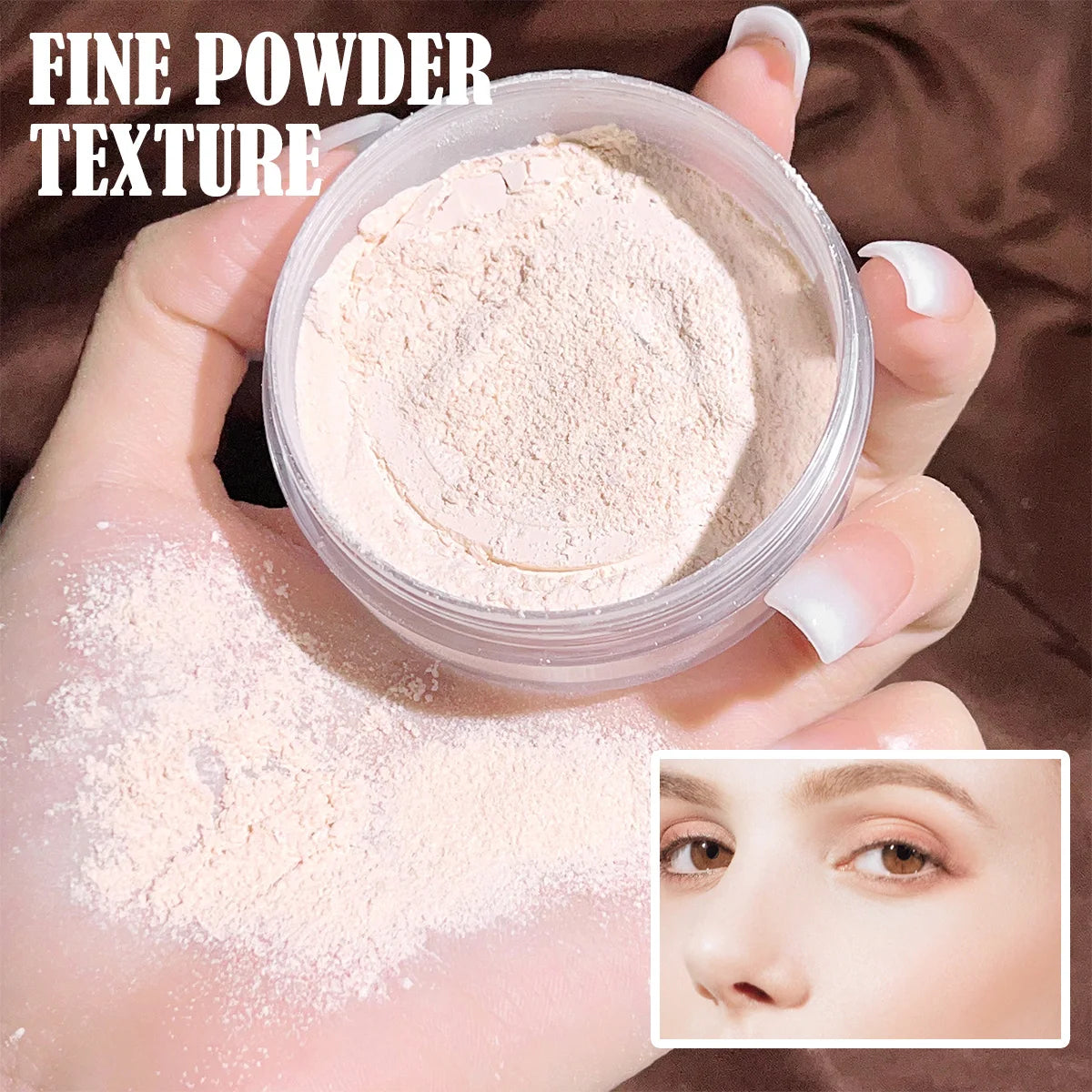 Transparent Makeup Setting Powder - Lightweight Waterproof Natural Finish Face Powder
