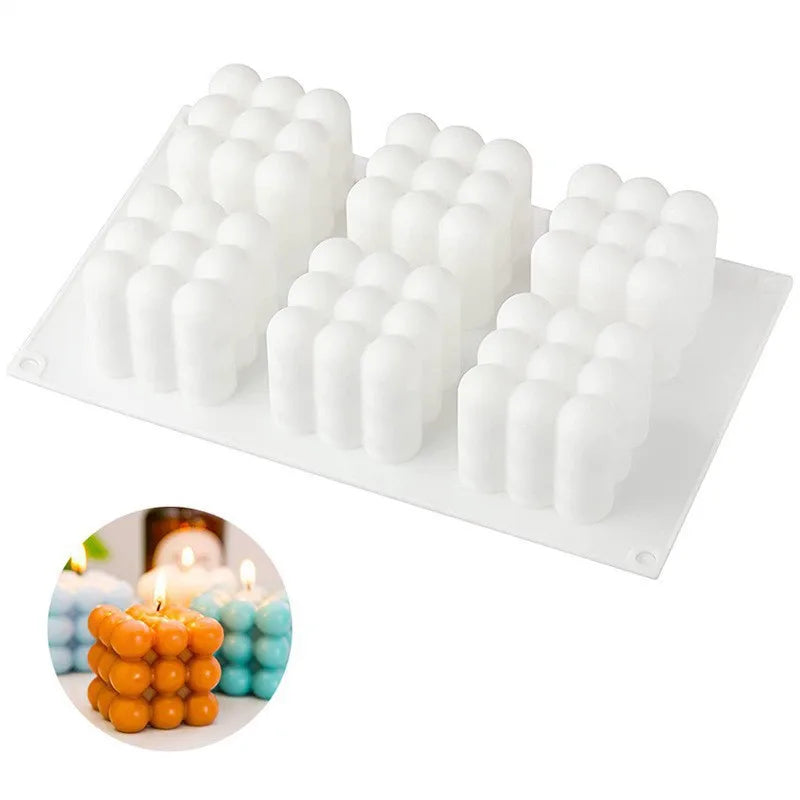 6 Cavity Large Bubble Silicone Mold – Candle, Mousse Cake, Chocolate, & Aromatherapy Soap Making Supplies for Home Decor