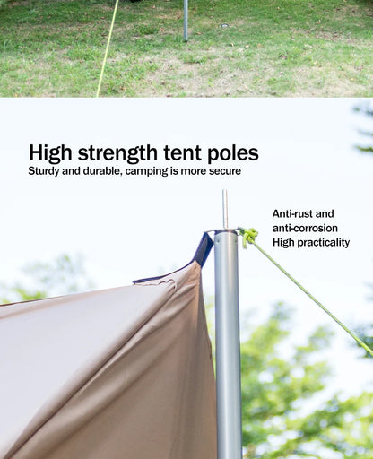 210D Large Family Camping Tent (6-10P) – Waterproof, UV Protection, Portable Canopy with Mosquito Shield for Beach & Park