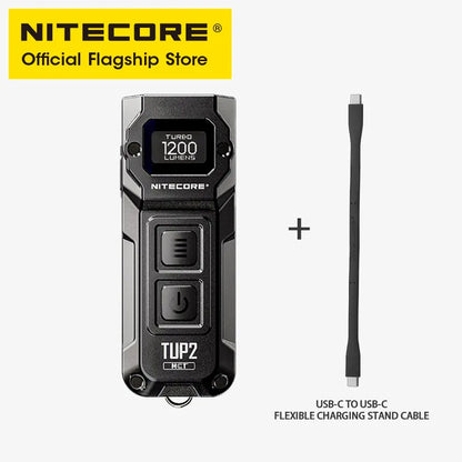 NITECORE TUP2 Mini EDC Keychain Flashlight – USB-C Rechargeable 1200 Lumen for Camping