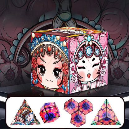 Magic Infinite Cosmic Shasibo Cube — Magnetic Fidget Puzzle Toy, Changeable Anti-Stress Flip Cubic Cube
