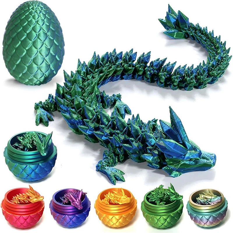 3D Printed Multi-Joint Dinosaur & Snake Fidget Toy – Movable Stress Relief Toy for Adults, Kids, Autism, and Desktop Decor
