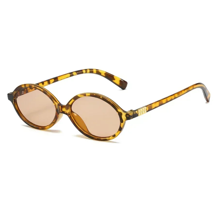 Women's Oval Sunglasses – Retro Small Frame UV400 Clear Lens Fashion Eyewear