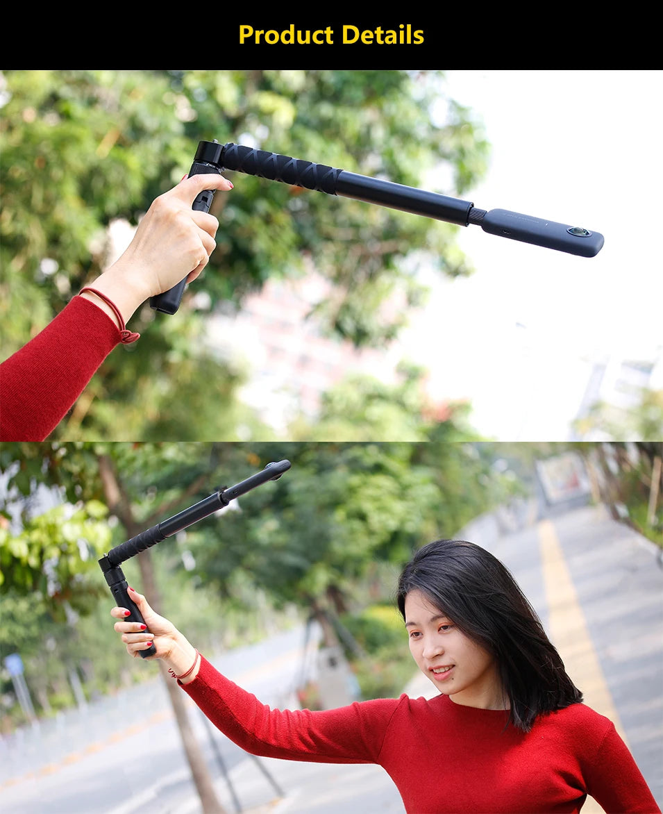 Vamson Invisible Selfie Stick for Insta360 X3 – Rotating Bullet Time Handheld Tripod for GoPro & Insta360 ONE