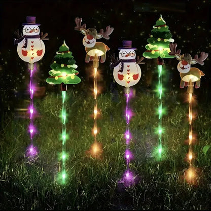 6PCS Solar Powered Christmas Stake Lights – Waterproof LED Outdoor Garden & Walkway Holiday Decorations