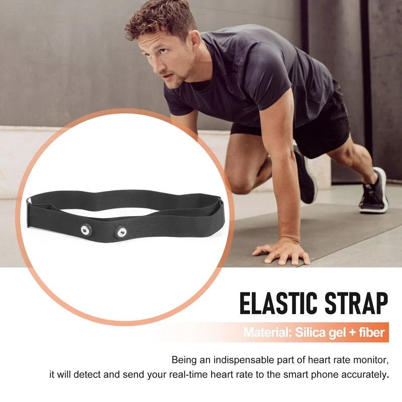 Chest Belt Strap for Heart Rate Monitors - Compatible with Polar, Wahoo, and Garmin Sports Wireless Monitors