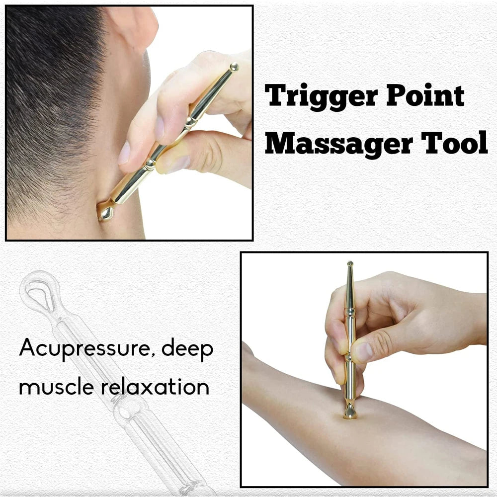 Facial Reflexology Massage Tool – Retractable Acupuncture Pen with Double-Headed Spring for Ear & Face Care