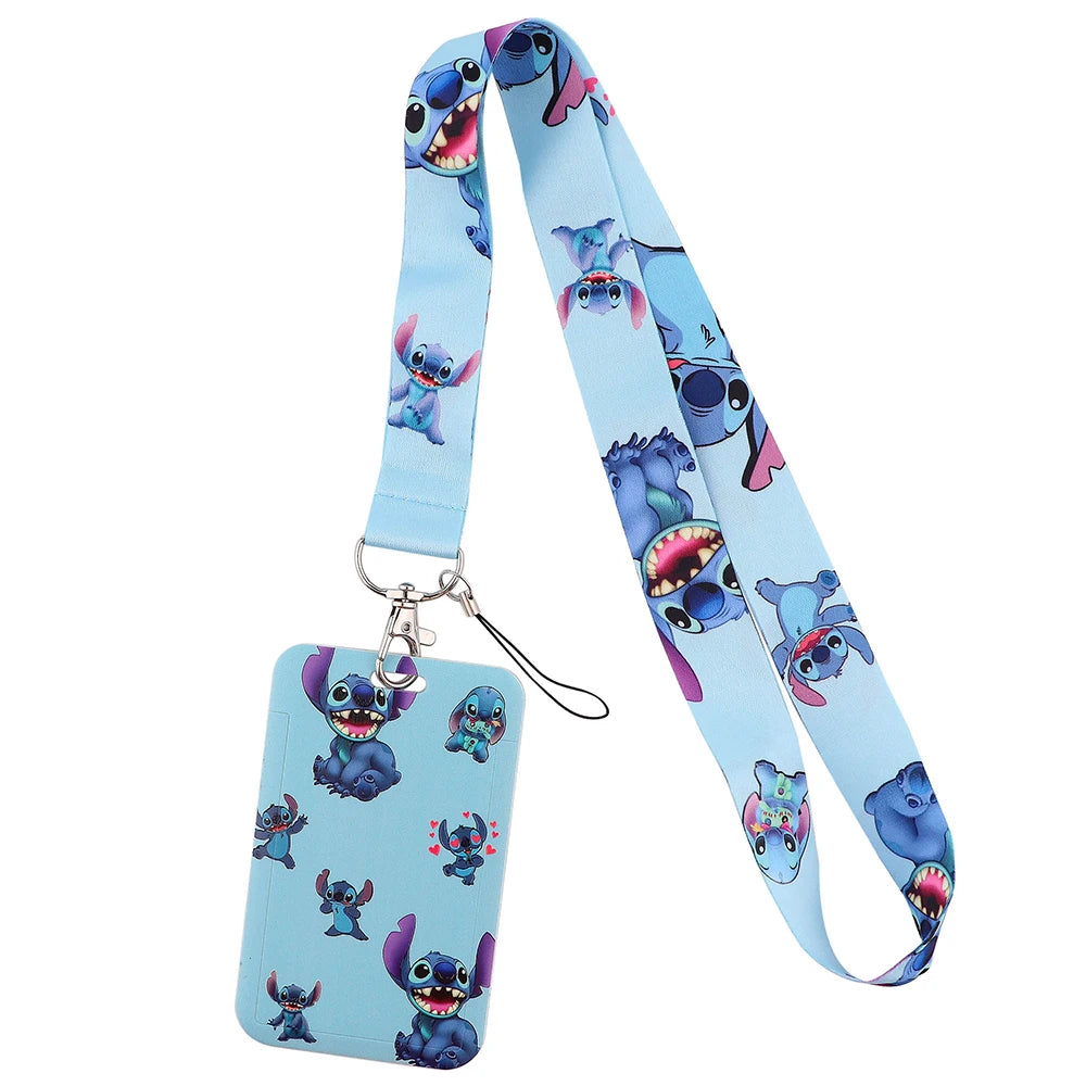 Cute Alien & Angel Cartoon Credential Holder Lanyard for Key, Card Badge & Gym Accessories