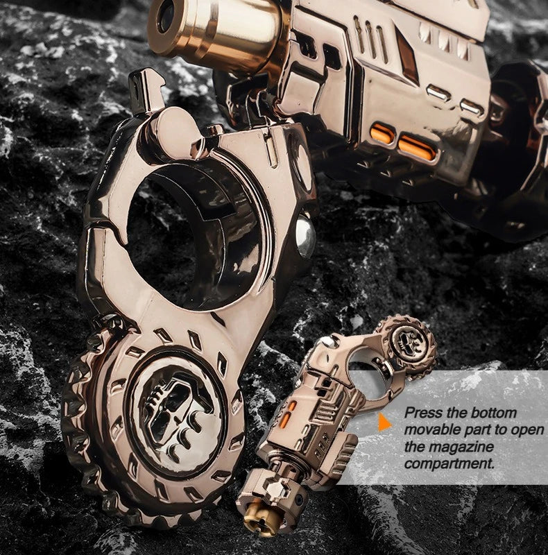 Shell-Ejecting Alloy Toy Pistol Set – Mini Finger Spinning Top Fidget & Sensory Desk Gadget for Teens