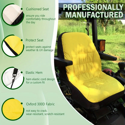 LP68694 Waterproof Cushioned Tractor Seat Cover for John Deere 1025R & 2025R, Comfortable Protective Seat Cushion Cover