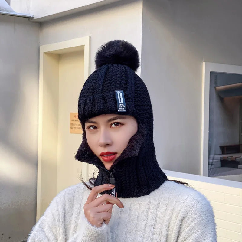 Full Face Cover Ski Mask Hat - 3 Holes Balaclava, Windproof Knit Beanie for Army, Tactical, and Winter Warmth, Unisex