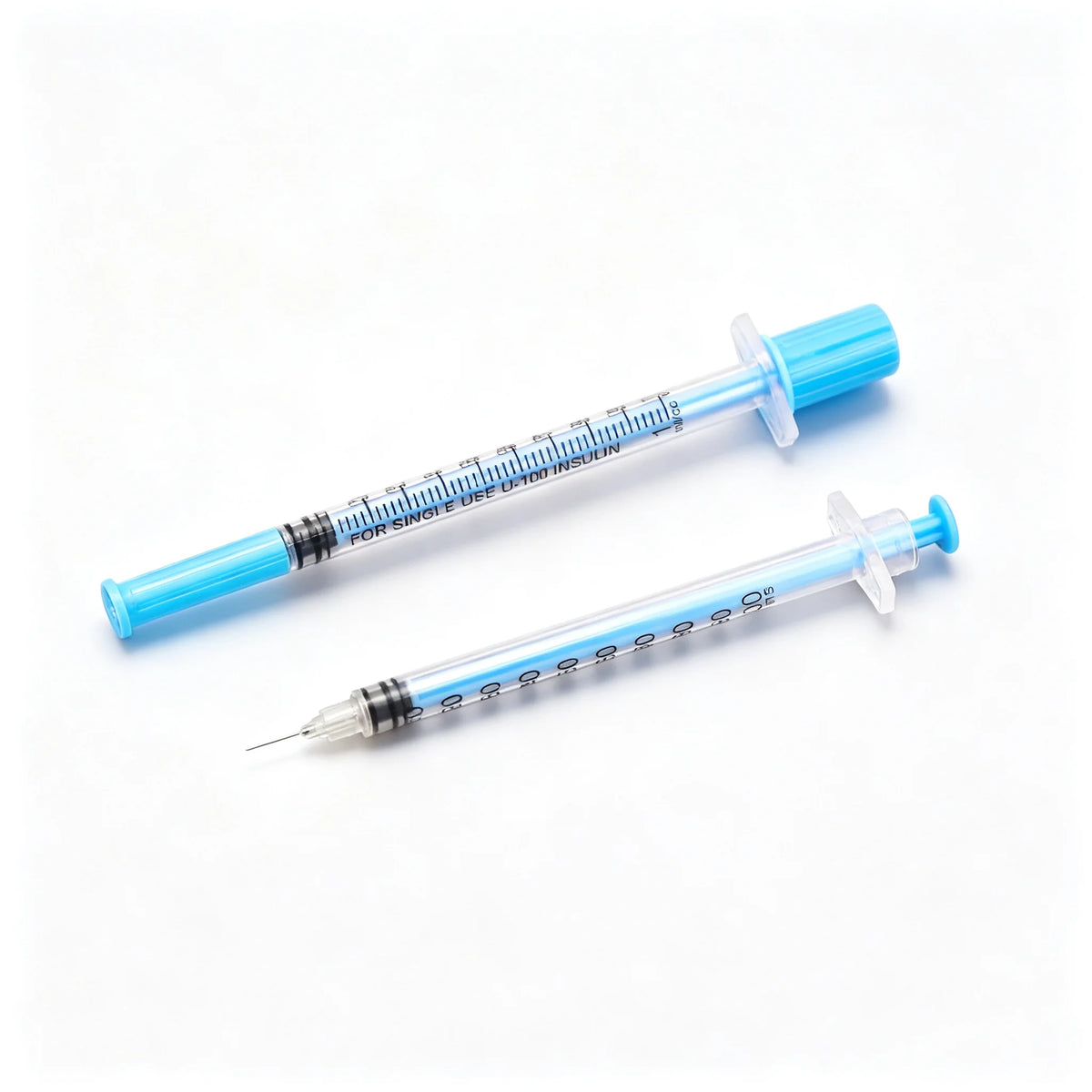 U-100 Insulin Syringes - 1ml Sterile Disposable Injection Tools in Purple, Pink, Blue, Green, Orange & Black for Beauty Machines