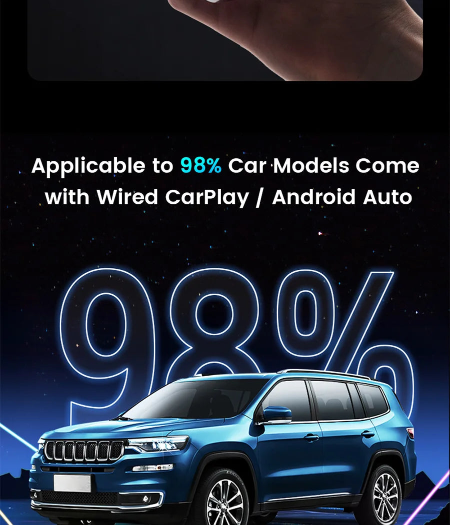 2025 Upgrade Wireless CarPlay & Android Auto AI Box – Dual-Band WiFi Bluetooth Auto Connect for iPhone & Android