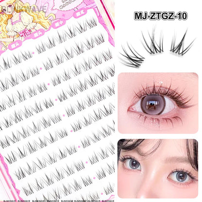 Large Capacity Girls’ Glue-Free False Eyelashes – Natural Wispy Reusable Bottom & Top Lashes, Easy Apply