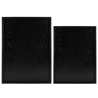 Black Wood Rectangular Tea Tray – Decorative Serving Plate for Cups, Desserts, Candy & Restaurant Use