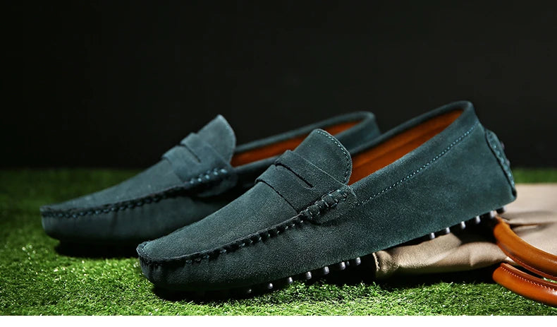Men's High-Quality Leather Loafers – Casual Moccasins Slip-On Flats, Fashion Driving Shoes, Size 38-49