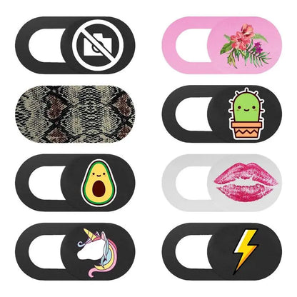 Webcam Cover Shutter Magnet Slider - Protect Your Privacy with Plastic Camera Cover for iPad, Tablet, Laptop, PC, and Mobile Phones - Privacy Sticker Included