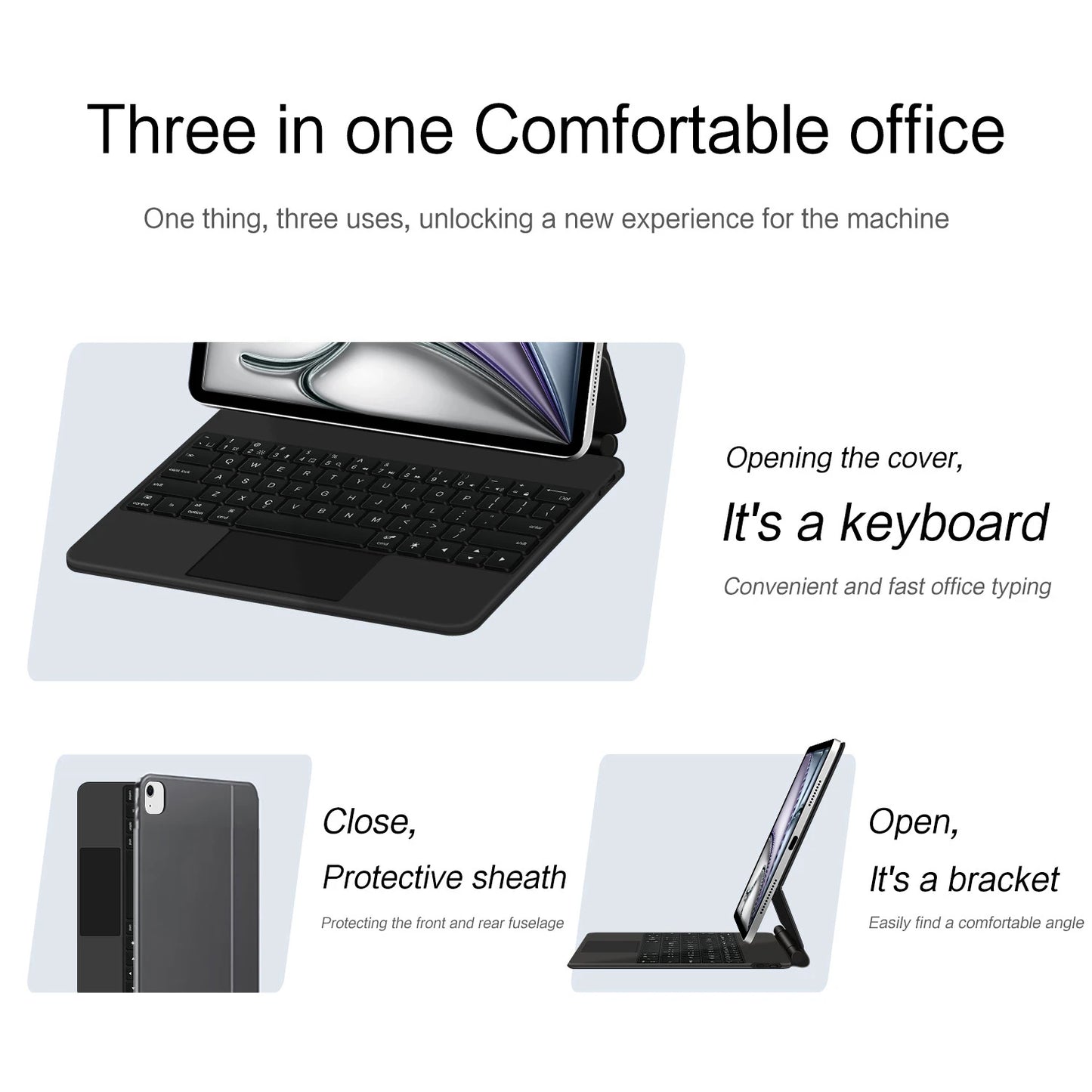 Magic Keyboard Case for iPad Air & Pro — 12.9/13-inch Smart Folio, Multi-Touch Magnetic Backlit Wireless Keyboard