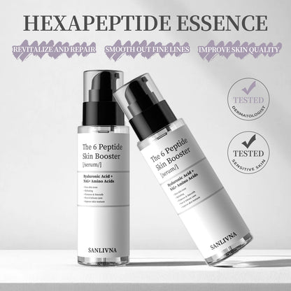 6 Peptide Essence Facial Skin Care Set — Collagen Anti-Aging, Brightening, Moisturizing & Nourishing Treatment