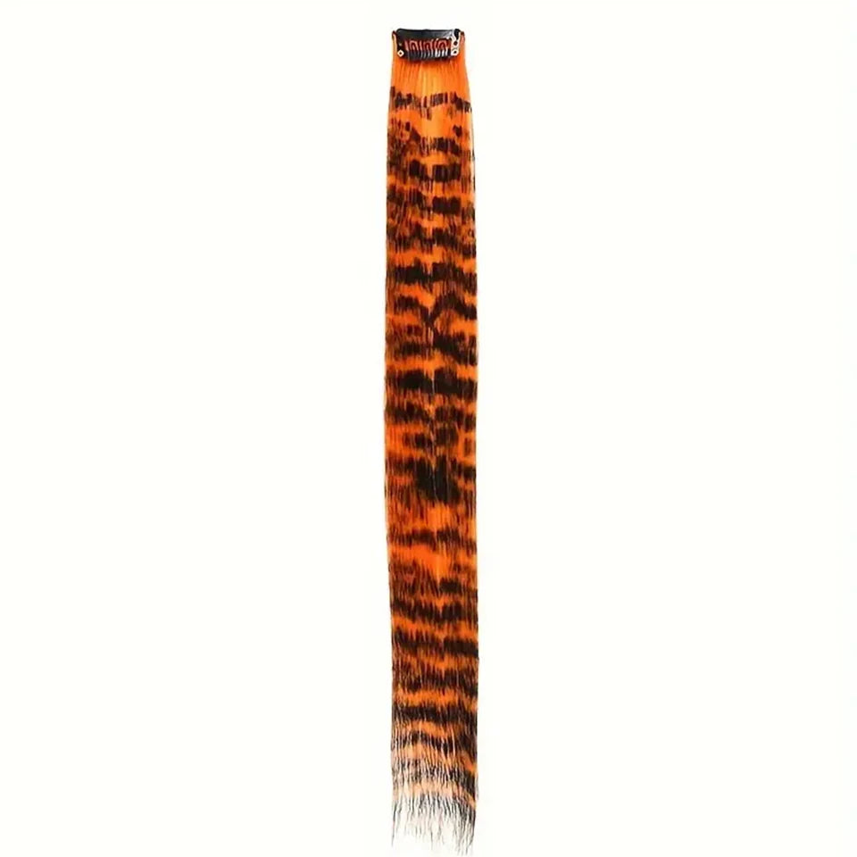 Colorful Feather Hair Extension - Clip-In Synthetic Hairpiece for Women Cosplay Y2K Style
