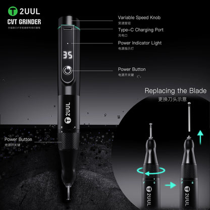 2UUL CVT Grinder Polishing Pen – Precision Motherboard Chip Pad Repair and Frame Correction Tool for Mobile Phones