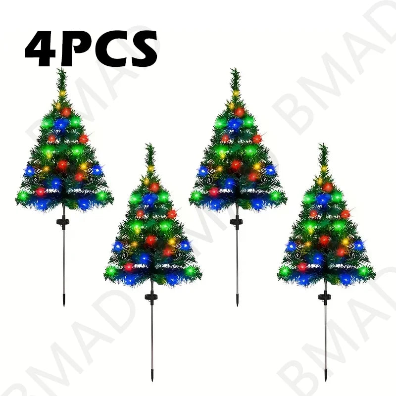 Outdoor Solar Christmas Tree Lights - Waterproof LED Lawn Lamps for Garden, Patio & Holiday Decor